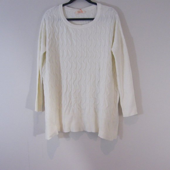 Knitted Cable Design Cream Coloured Poncho - Picture 1 of 2